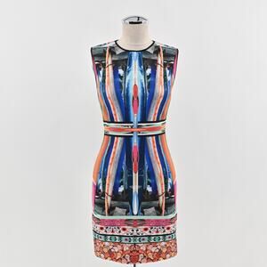 Clover Canyon Long Board Neoprene Bodycon‎ Dress Size S Mini Scuba Dopamine